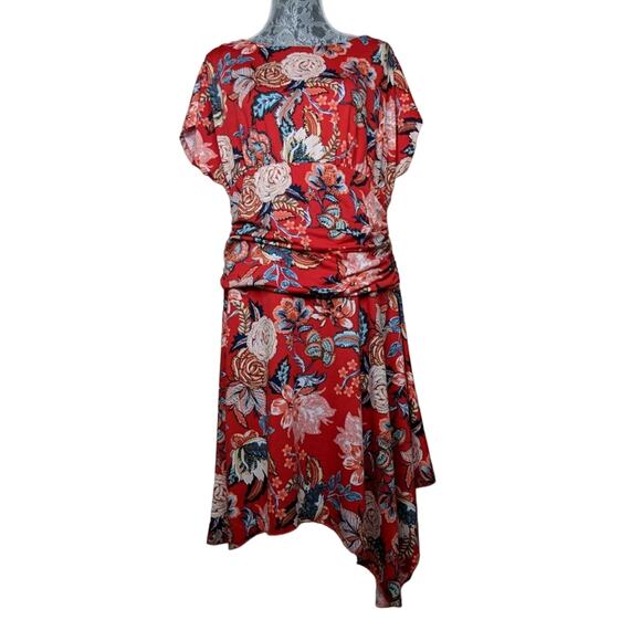 Rabbit Rabbit Rabbit Floral Dress Short Sleeve Boatneck 16 New - Picture 1 of 8